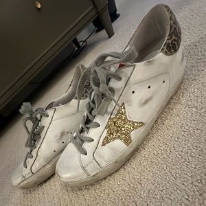 Golden Goose SUPERSTAR SNEAKER IN WHITE, GOLD YELLOW & BEIGE BROWN LEO Size 39